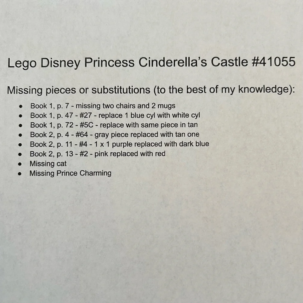 Lego Disney Princess Cinderella's Romantic Castle 41055